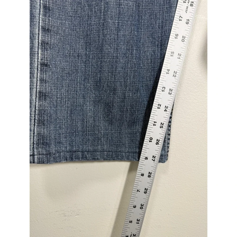 Levis 505 Regular Fit Straight Leg Jeans Men 38x27 Mid Wash Blue Denim  Alt Hem